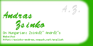 andras zsinko business card